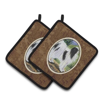 Carolines Treasures Japanese Chin Pair of Pot Holders, 7.5 x 3 x 7.5 in. SS8028PTHD